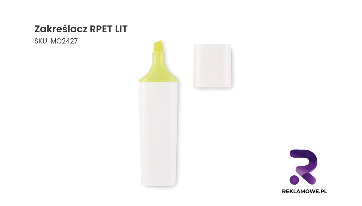 Zakreślacz RPET LIT Zakreślacz wykonany z recyklingowanego plastiku RPET