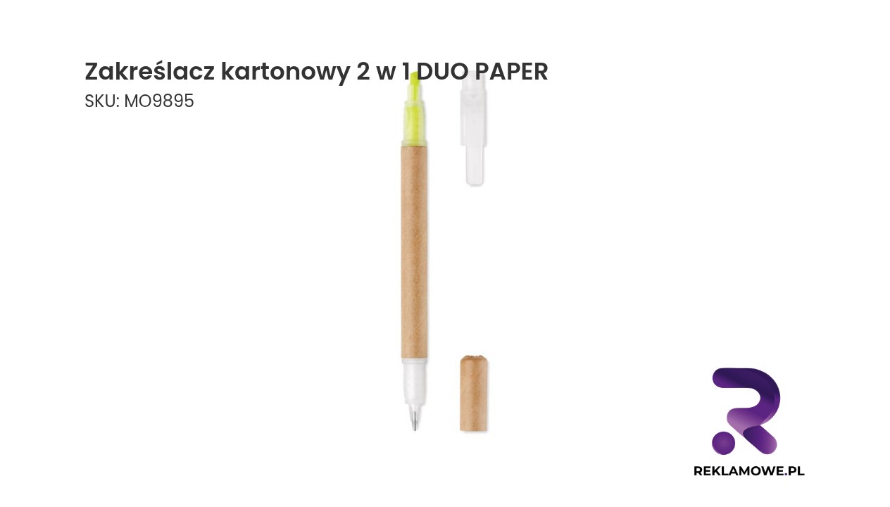 Zakreślacz kartonowy 2 w 1 DUO PAPER Zakreślacz kartonowy DUO PAPER 2 w 1 przyjazny dla środowiska