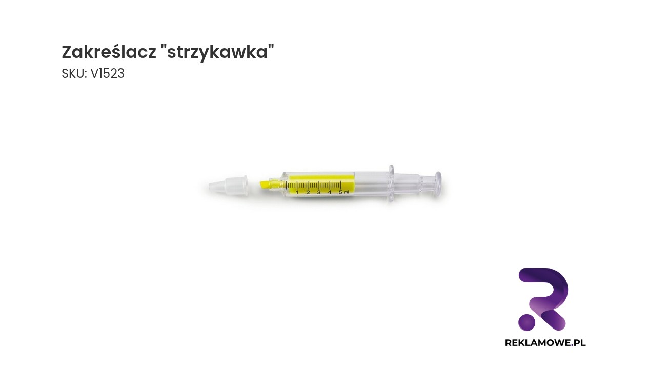 Zakreślacz w kształcie strzykawki